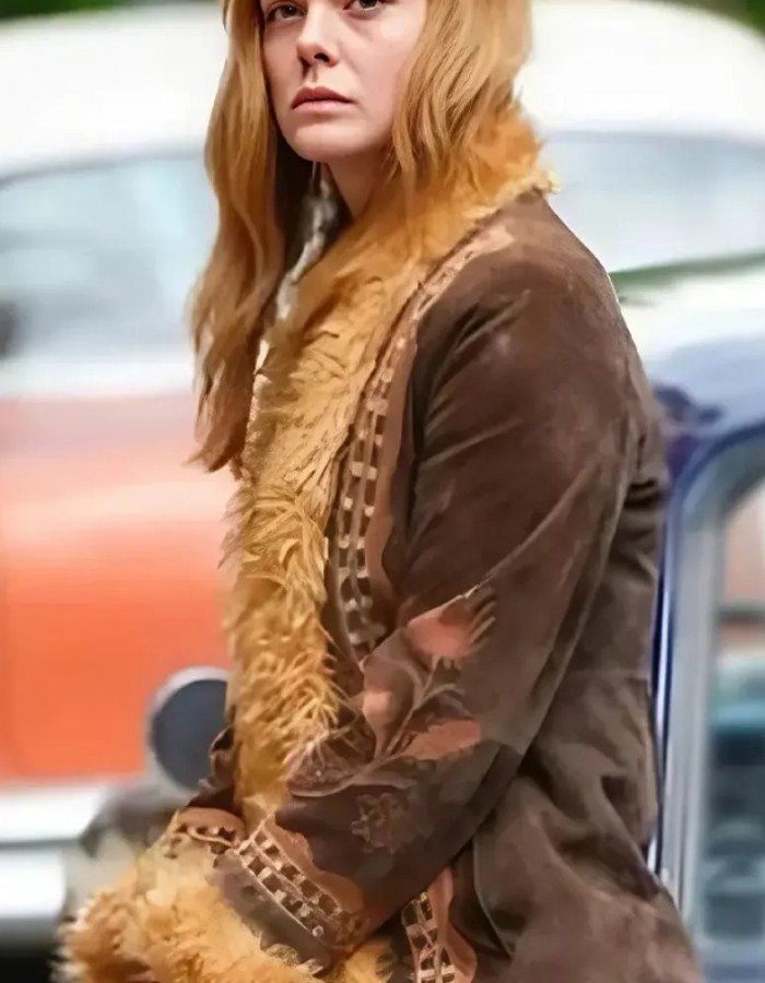 A Complete Unknown Elle Fanning Brown Jacket
