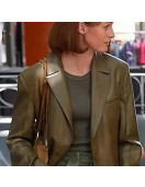 A Different Man Renate Reinsve Green Leather Blazer
