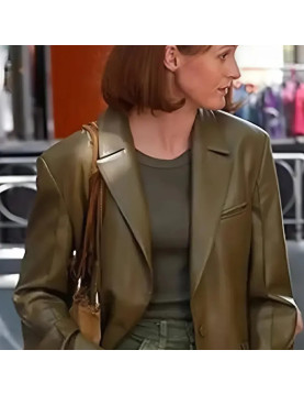 A Different Man Renate Reinsve Green Leather Blazer