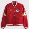 Abercrombie Chiefs Red Varsity Satin Bomber Jacket