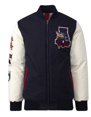 Adelaide Crows Collegiate Navy and White Varsity Jacket