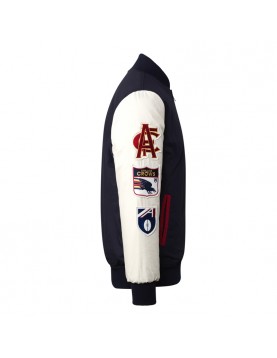 Adelaide Crows Collegiate Navy and White Varsity Jacket