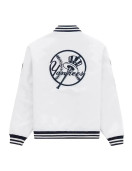 Aime Leon Dore NY Yankees White Satin Jacket