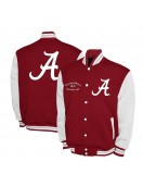 Alabama Crimson Tide Fleece Burgundy and White Varsity Jacket