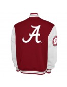 Alabama Crimson Tide Fleece Burgundy and White Varsity Jacket Alabama Crimson Tide Fleece Burgundy and White Varsity Jacket