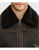 Alberto Men’s Brown G-1 Bomber Leather Jacket