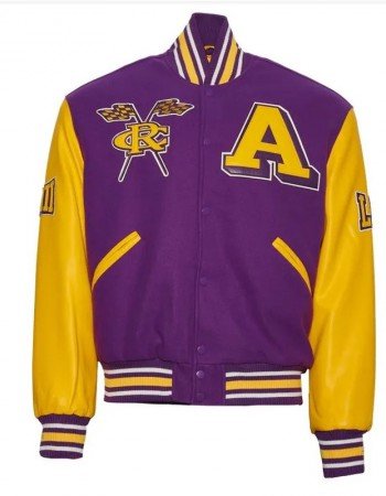 Alcorn State University Purple and Gold Varsity Jacket - Unisex Wool & Leather