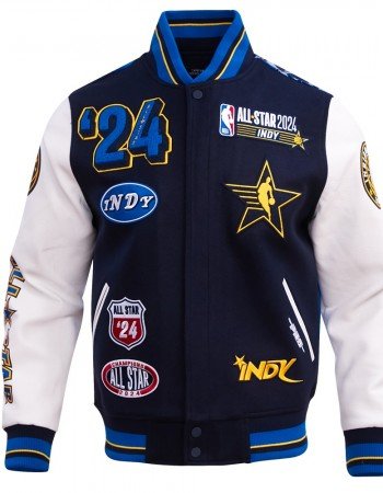 All Star Game 2024 Men's Wool Varsity Jacket Midnight Navy Royal