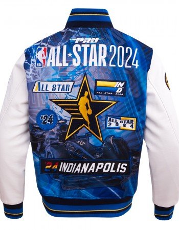 All Star Game 2024 Men's Wool Varsity Jacket Midnight Navy Royal