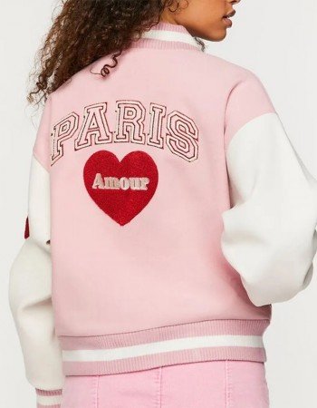 Amour Paris Pink Varsity Jacket