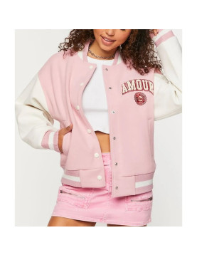 Amour Paris Pink Varsity Jacket