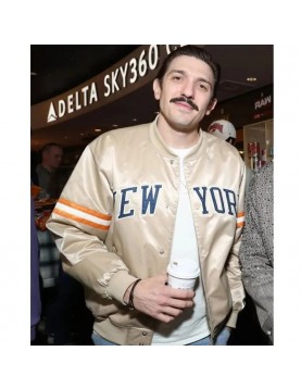 Andrew Schulz WWE Raw Knicks Gold Satin Jacket – Full-Snap Style