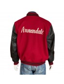 Annandale Red & Black Varsity – Leather Sleeve Letterman Jacket
