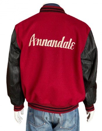 Annandale Red & Black Varsity – Leather Sleeve Letterman Jacket