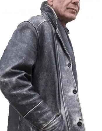Anthony Bourdain Grey Leather Jacket