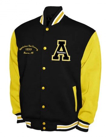 Appalachian State Mountaineers Fleece Black and Gold Varsity Jacket