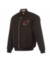 Arizona Cardinals Black/Gray Full-Zip Reversible Flight Jacket