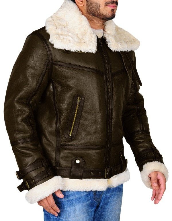 Mens Army Green Bomber Leather Jacket Mens Army Green Bomber Leather Jacket