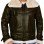Mens Army Green Bomber Leather Jacket