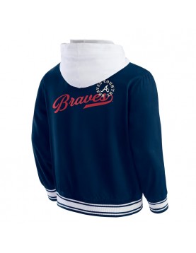 Atlanta Braves Navy Hooded Cotton Jacket 