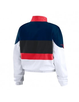 Atlanta Braves Racing Full-Zip Navy and White Jacket 