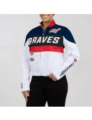 Atlanta Braves Racing Full-Zip Navy and White Jacket