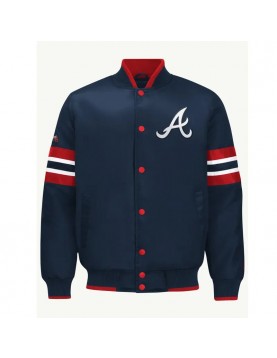 Atlanta Braves Scout I Navy Satin Jacket