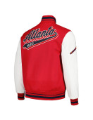 Atlanta Braves Script Tail Red and White Varsity Jacket