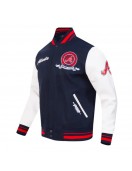 Atlanta Braves Team Badge Classic Rib Varsity Jacket Atlanta Braves Team Badge Classic Rib Varsity Jacket
