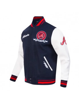 Atlanta Braves Team Badge Classic Rib Varsity Jacket