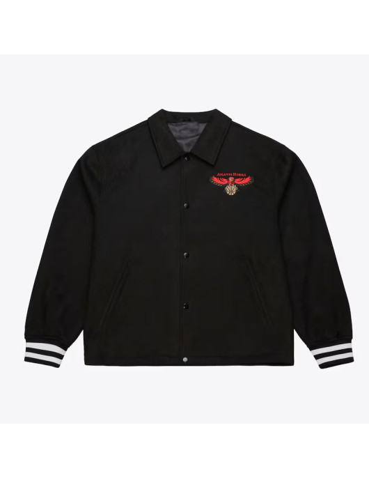 Atlanta Hawks Oversweep Black Varsity Wool Jacket