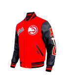 Atlanta Hawks Script Tail Classic Rib Varsity Jacket