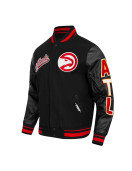 Atlanta Hawks Script Tail Classic Rib Varsity Jacket