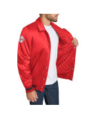 Atlanta Hawks Stitch Applique Red Satin Jacket
