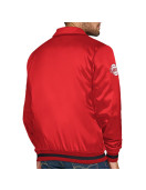 Atlanta Hawks Stitch Applique Red Satin Jacket