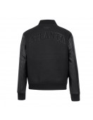 Atlanta Hawks Triple Black Varsity Wool and Leather Jacket