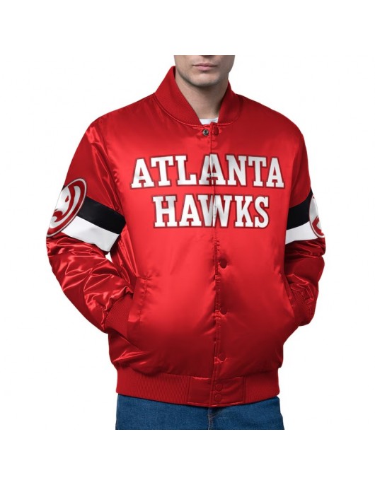Atlanta Hawks Triple Option Varsity Satin Jacket