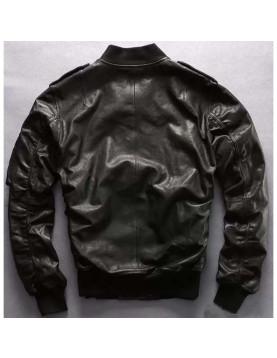 Avirex Ace of Spades Casual Bomber Leather Jacket