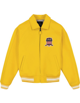 Avirex Icon Yellow Bomber Leather  Jacket
