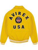Avirex Icon Yellow Bomber Leather  Jacket