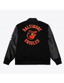 Baltimore Orioles Black Out Vintage Logo Varsity Jacket