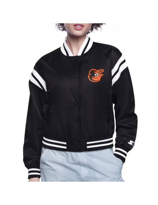 Baltimore Orioles Printed Logo Varsity Satin Jacket