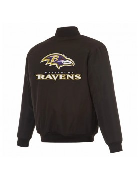 Baltimore Ravens Black/Gray Full-Zip Reversible Flight Jacket