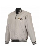 Baltimore Ravens Black/Gray Full-Zip Reversible Flight Jacket