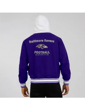 Baltimore Ravens Purple Hooded Cotton Jacket 