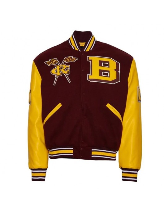 Bethune Cookman University Maroon and Gold Varsity Jacket - Unisex Wool & Leather