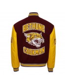 Bethune Cookman University Maroon and Gold Varsity Jacket - Unisex Wool & Leather