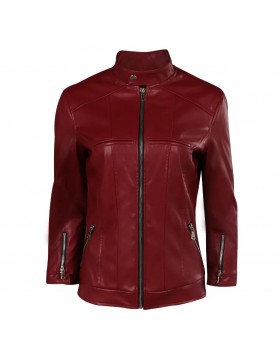 Biohazard Death Island Claire Redfield Real Leather Jacket