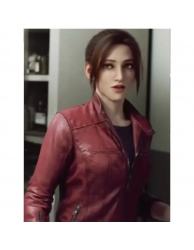 Biohazard Death Island Claire Redfield Real Leather Jacket