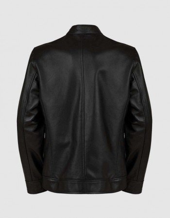 Black Leather Jacket with 4 Pockets Black Leather Jacket with 4 Pockets